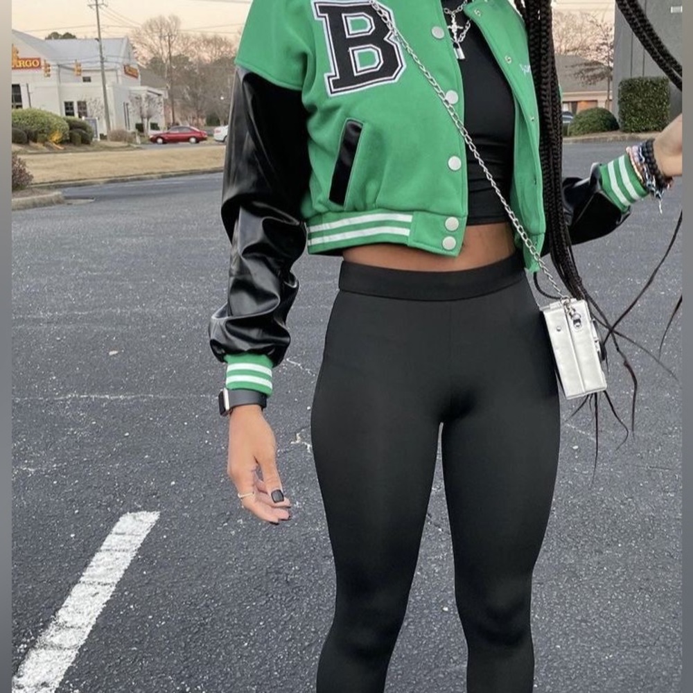 Cropped varsity jacket